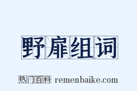野扉组词是什么意思的图片